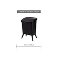 Royal Wooden Trash Bin with Lid – 12L Black