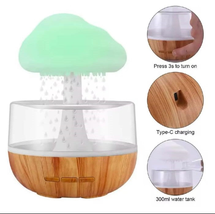 Cloud Rain Aroma Diffuser & LED Humidifier