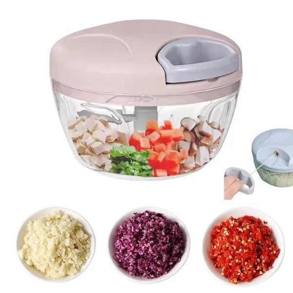 Manual Food Chopper ABS Plastic Multi-Color Vegetable & Onion Cutter