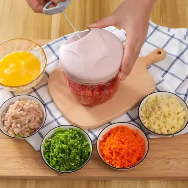 Manual Food Chopper ABS Plastic Multi-Color Vegetable & Onion Cutter