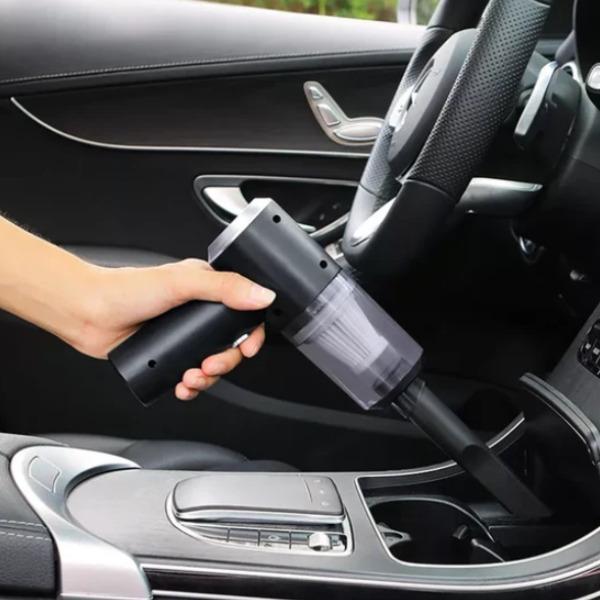 Portable 3-in-1 Car Vacuum Cleaner Wireless Handheld Vacuum, Air Blower & Inflator (Black ABS)