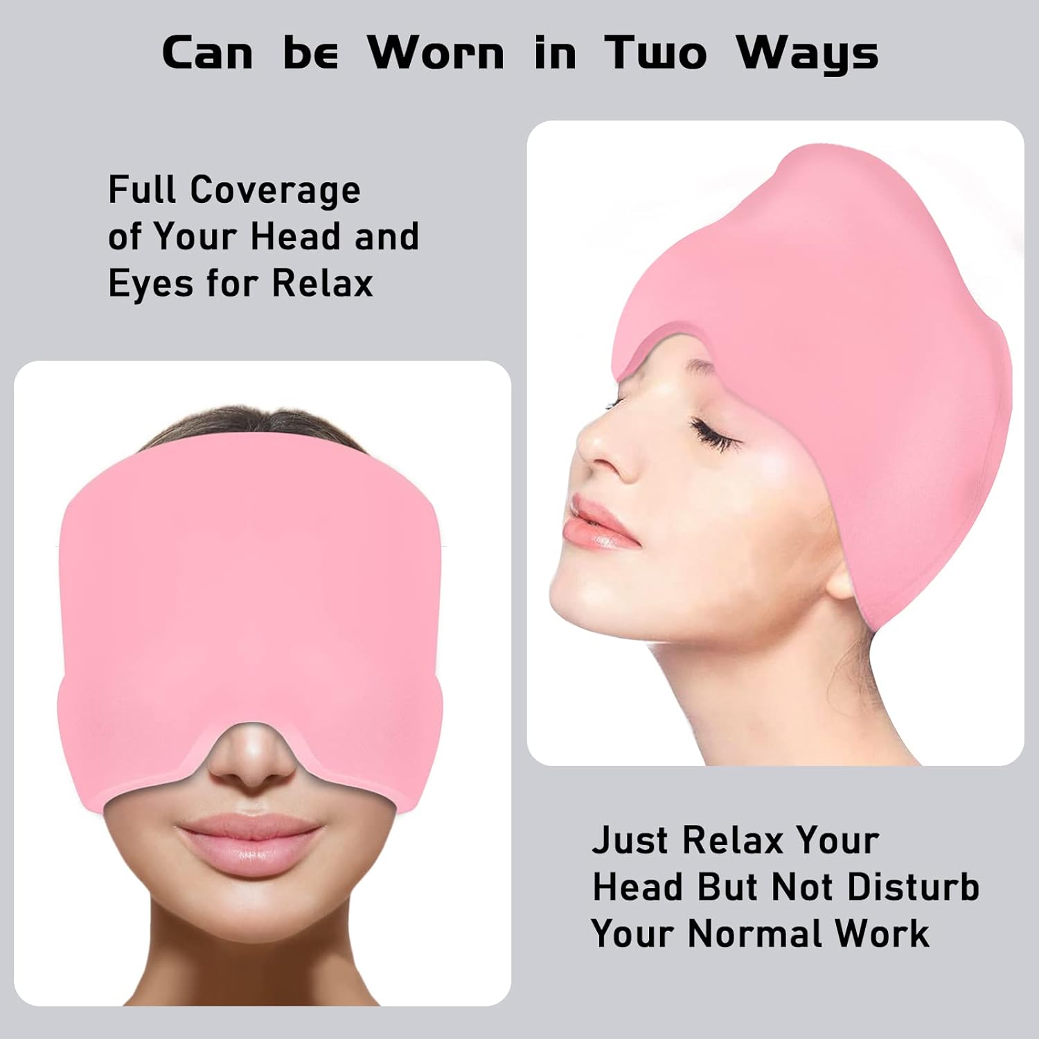 Migraine Relief Gel Cap Reusable Hot & Cold Therapy Headache Relief Hat with Storage Box (Random Color)
