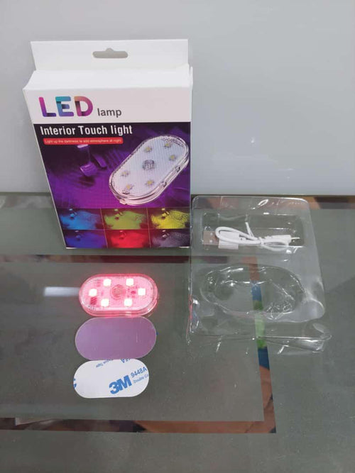 Car LED Interior Lights  USB Rechargeable Magnetic Ambient Light with 7 Color Modes (Random Color)
